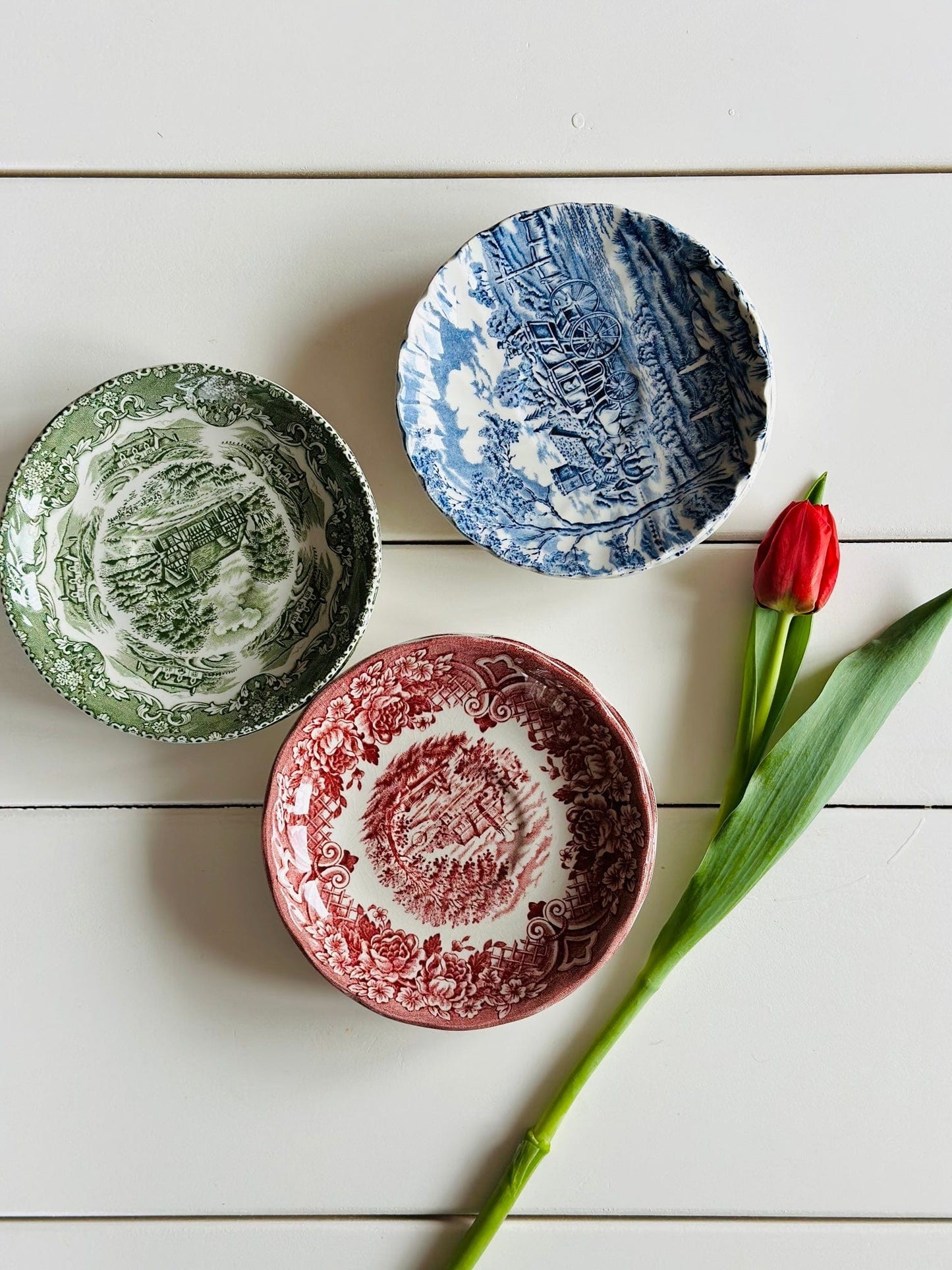 Set farfuriuțe de tort porțelan englezesc, mix & match