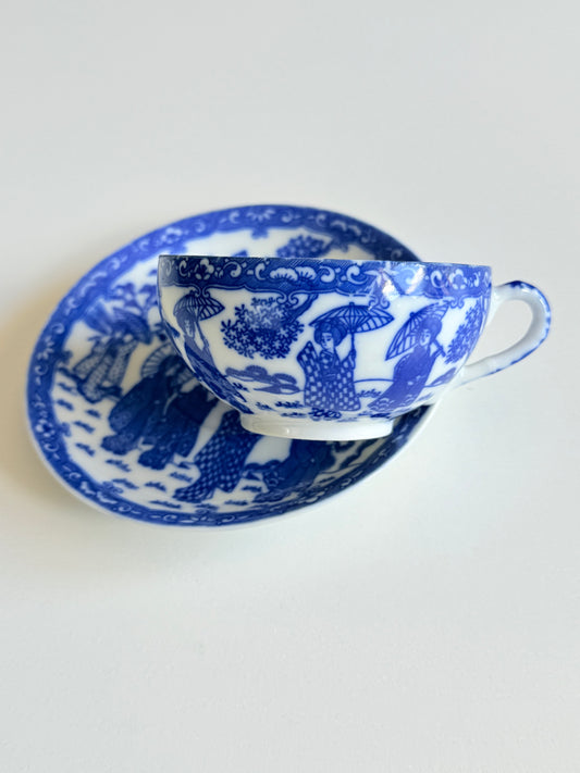 Ceașcă cu gheișe, blue China