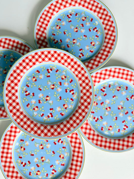 Set 6 farfurii aperitiv/desert cu floricele Van Well