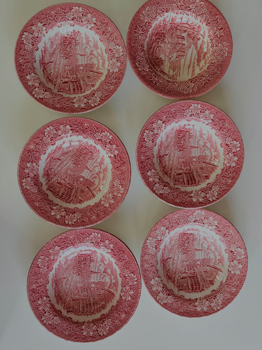 Set 6 farfurii adânci, porțelan englezesc Royal Tudor