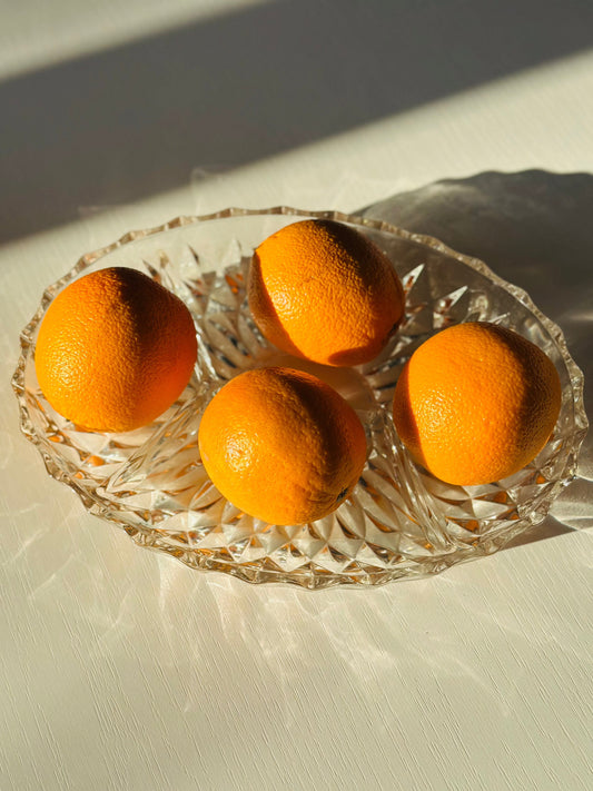 Platou oval de cristal