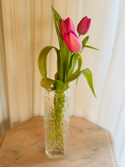 Vază hexagonală de sticlă