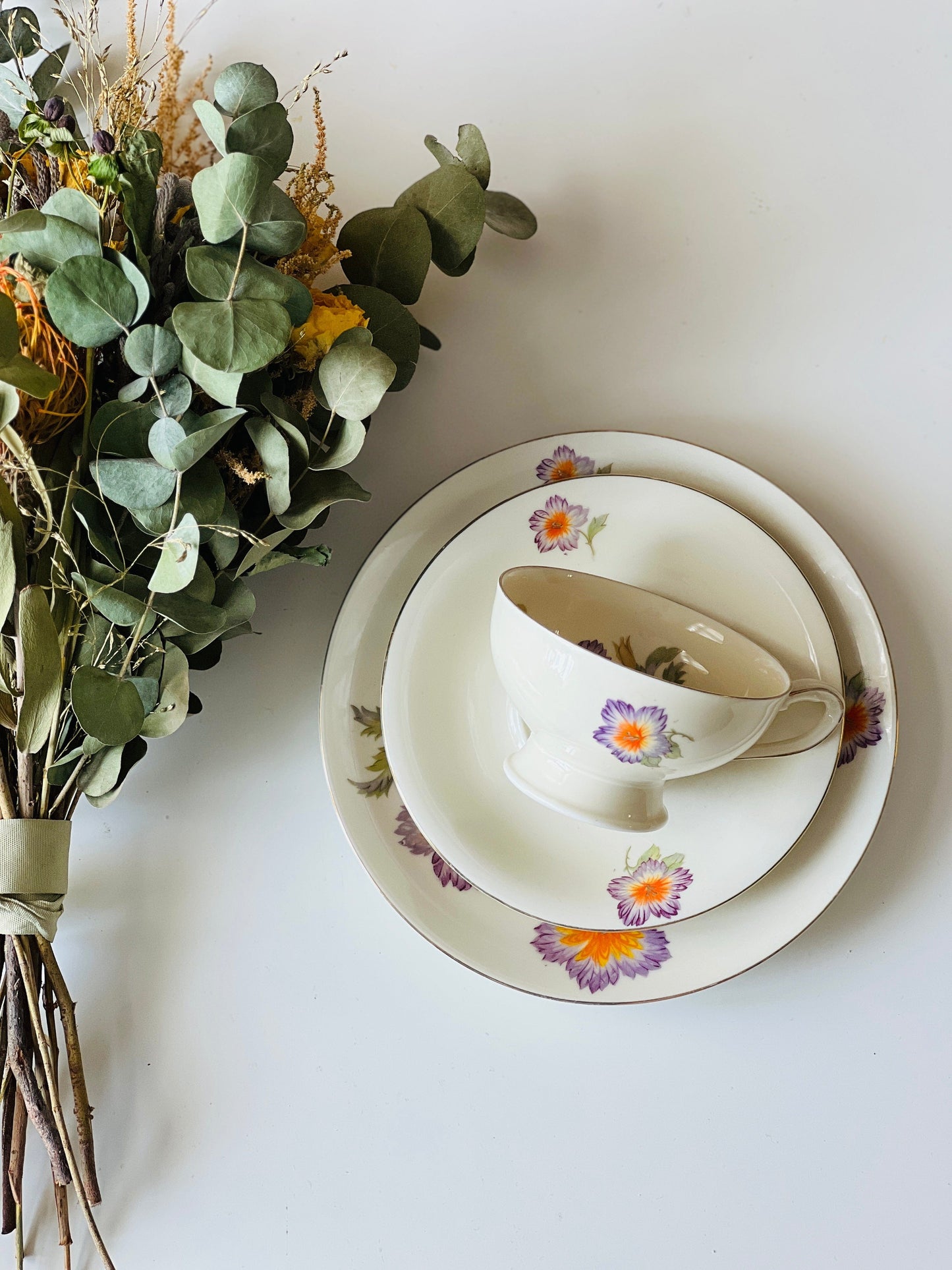 Flori și cafea, set 3 piese