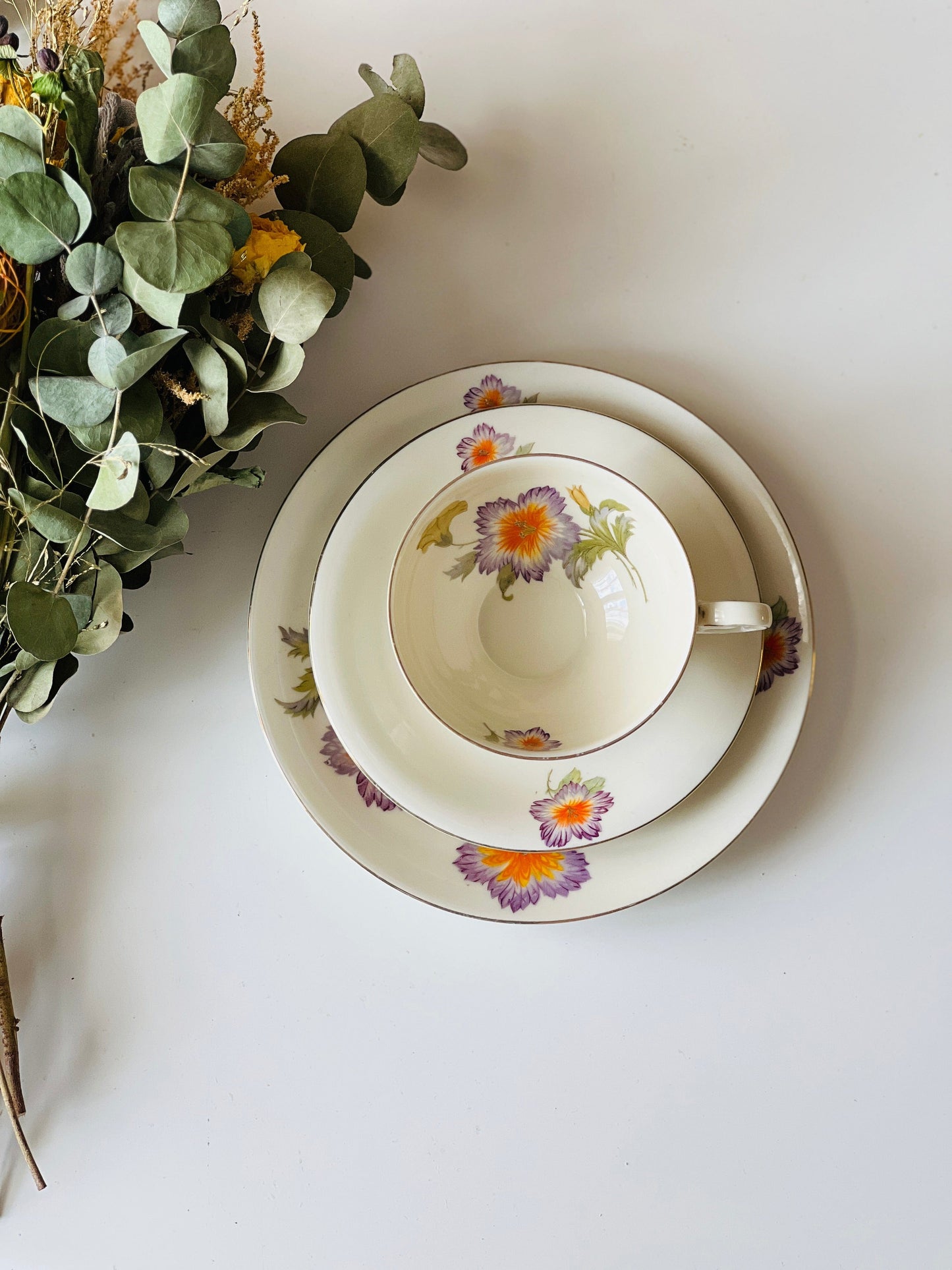 Flori și cafea, set 3 piese