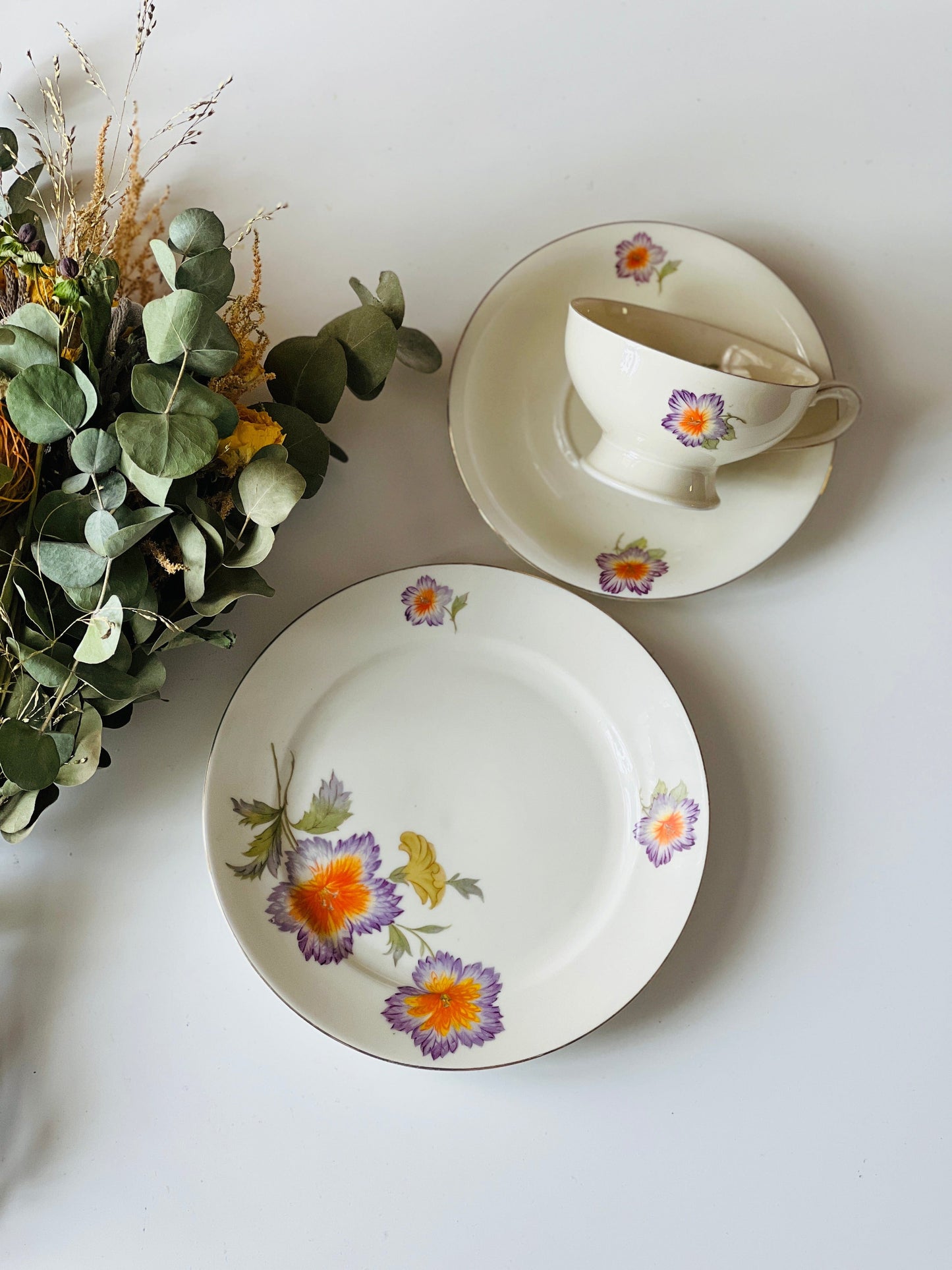 Flori și cafea, set 3 piese