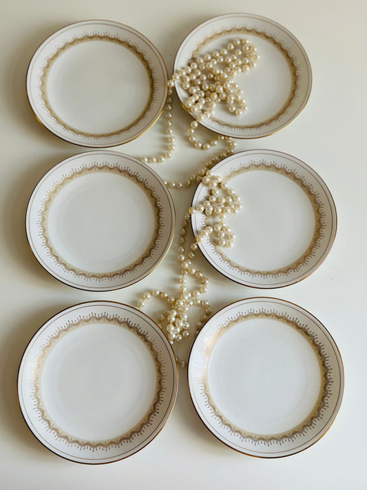 Set 6 farfurii de tort, porțelan suedez