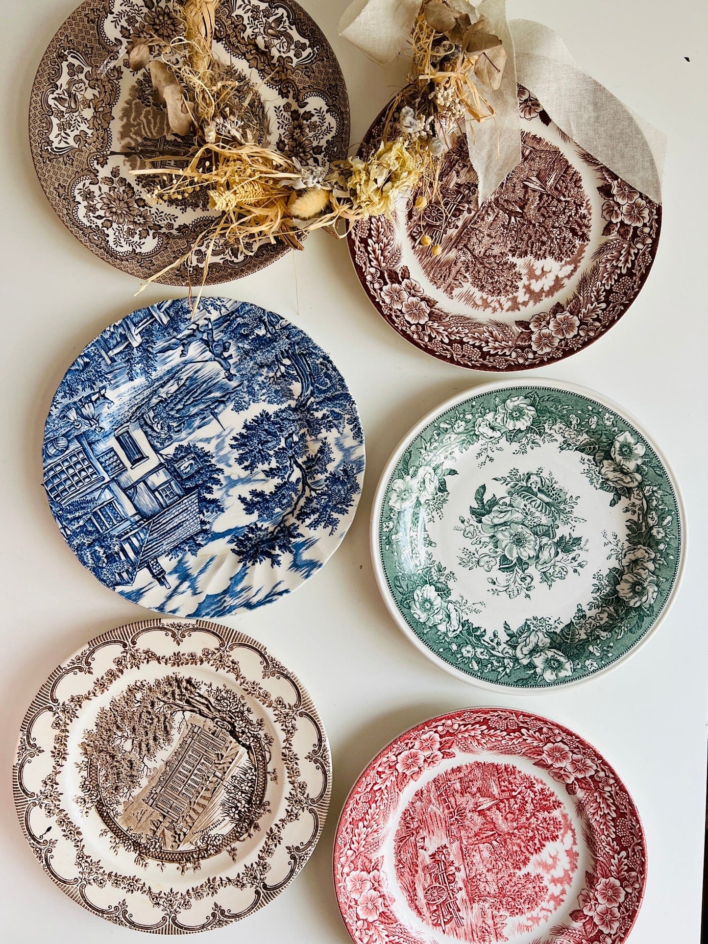 Set 6 farfurii late mix & match, porțelan englezesc