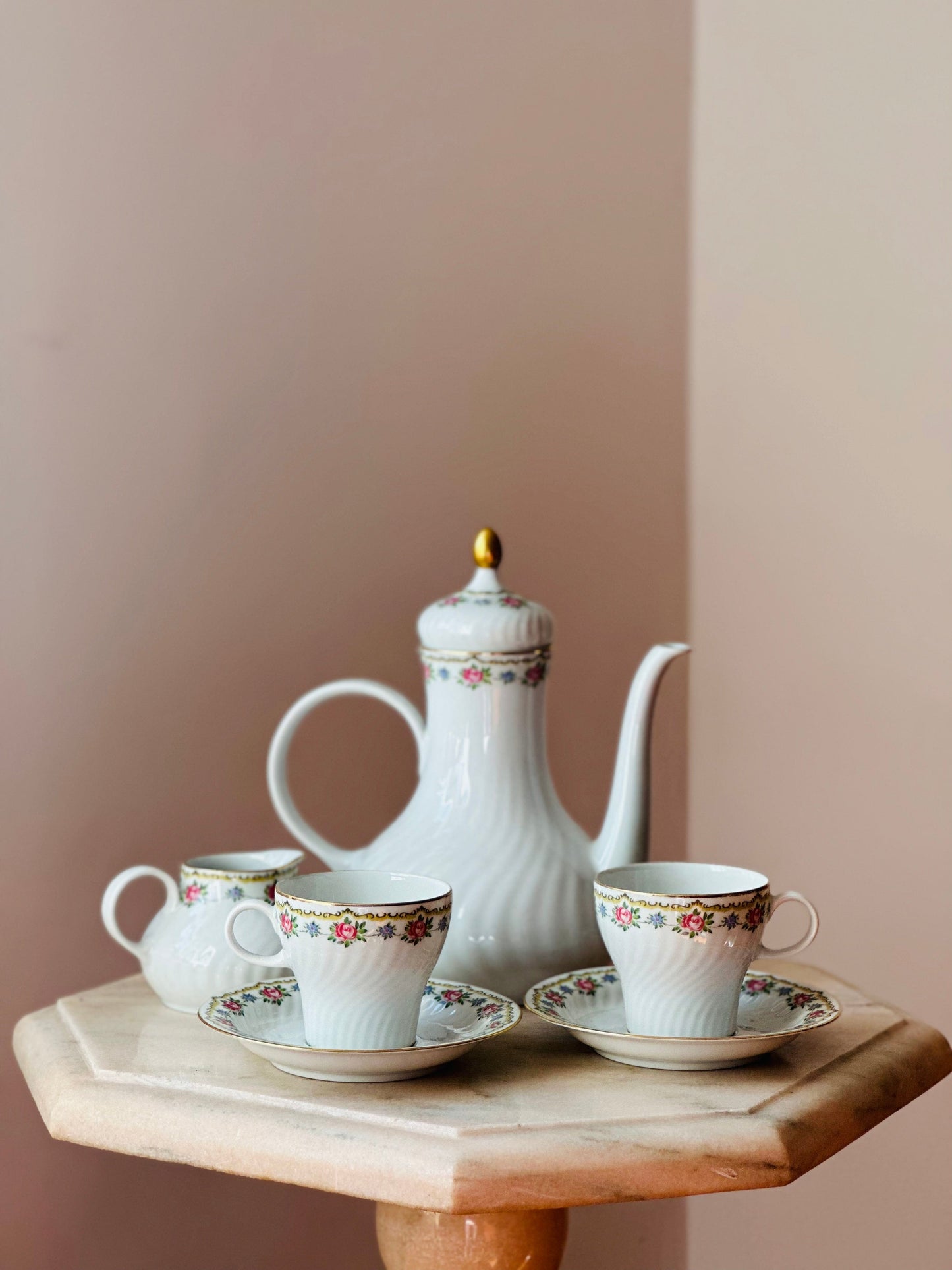 Set ceai/cafea cu floricele, pentru două persoane