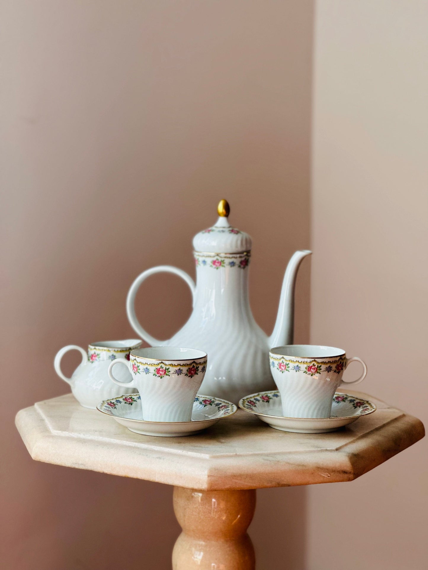 Set ceai/cafea cu floricele, pentru două persoane