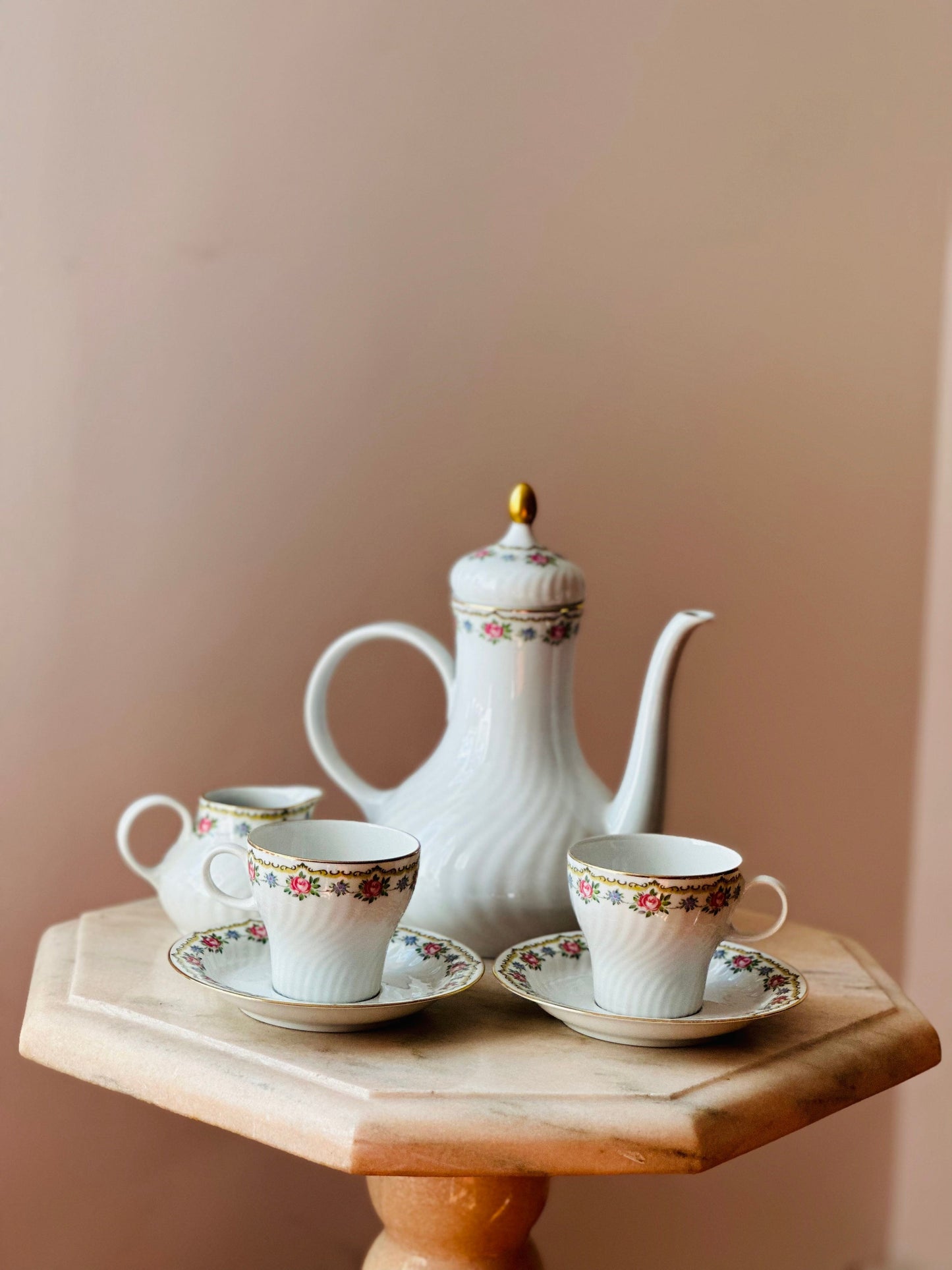 Set ceai/cafea cu floricele, pentru două persoane