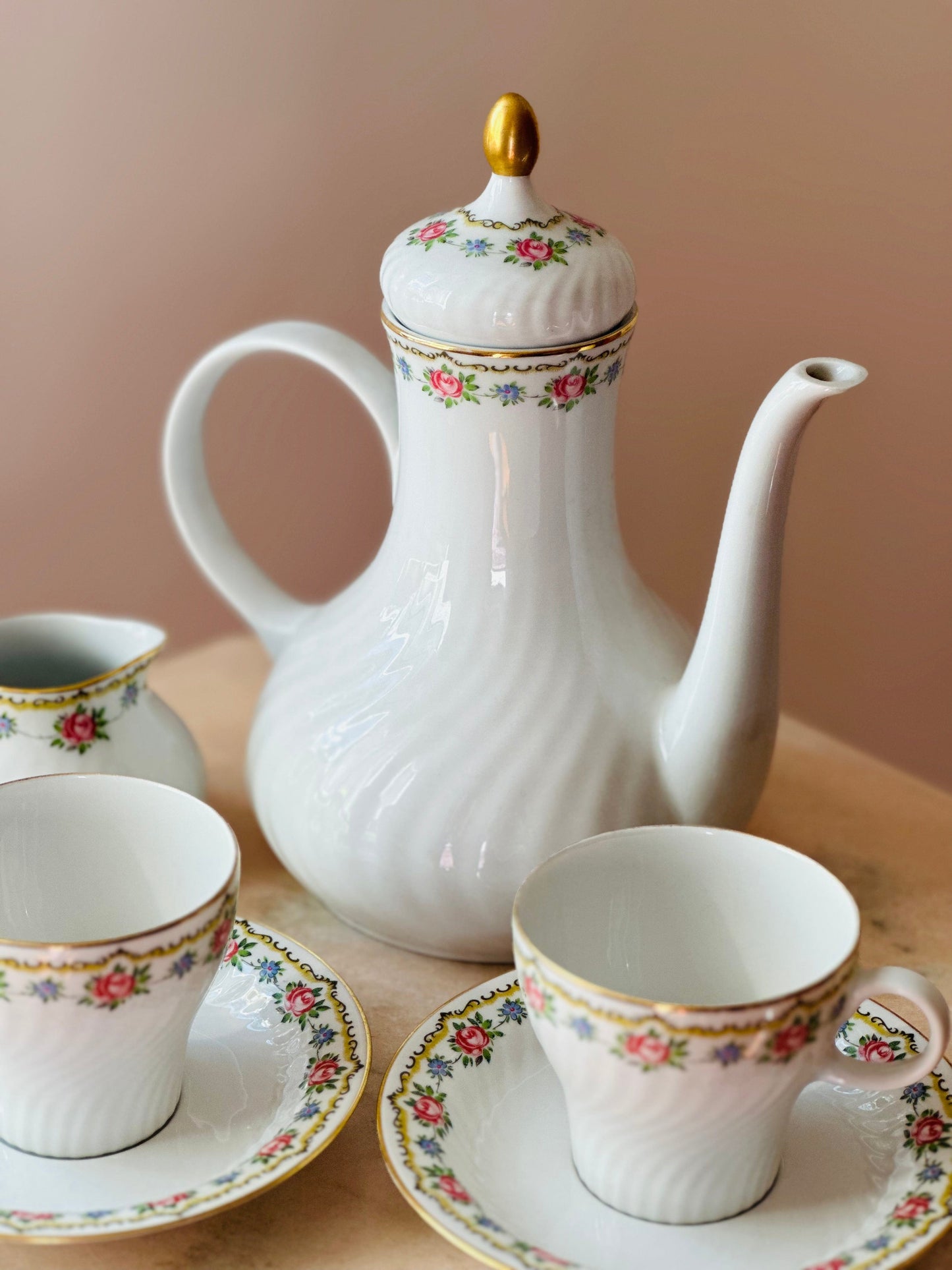 Set ceai/cafea cu floricele, pentru două persoane