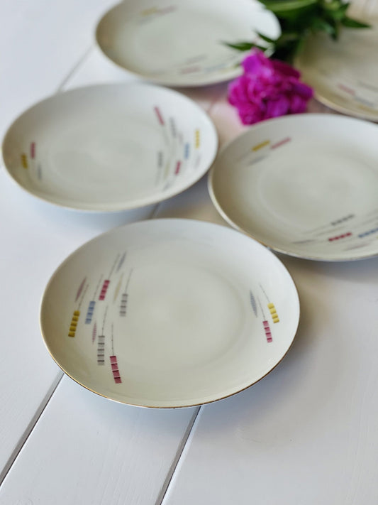 Set 5 farfurii cu stufăriș abstract