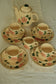 Set de ceai din ceramică cu floricele bej - 4 persoane