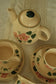 Set de ceai din ceramică cu floricele bej - 4 persoane