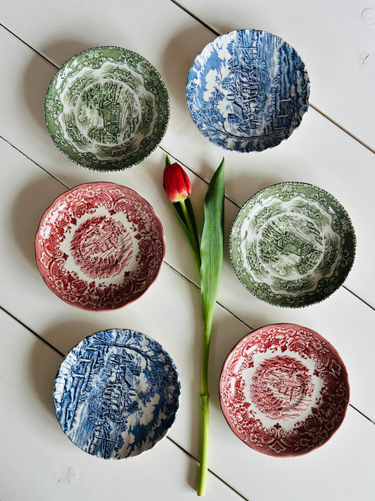 Set farfuriuțe de tort porțelan englezesc, mix & match