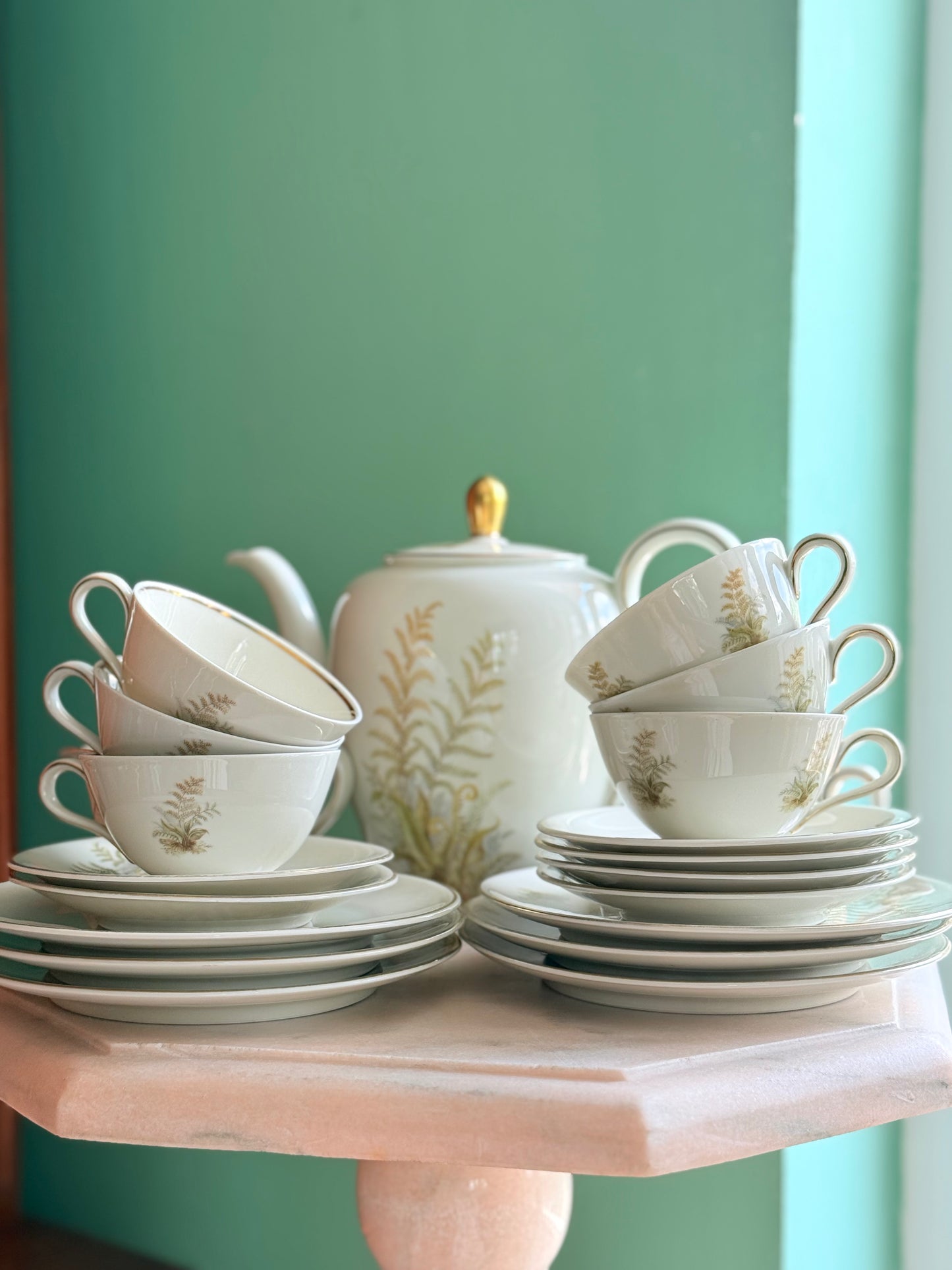 Set de ceai/cafea cu ferigi Schriding