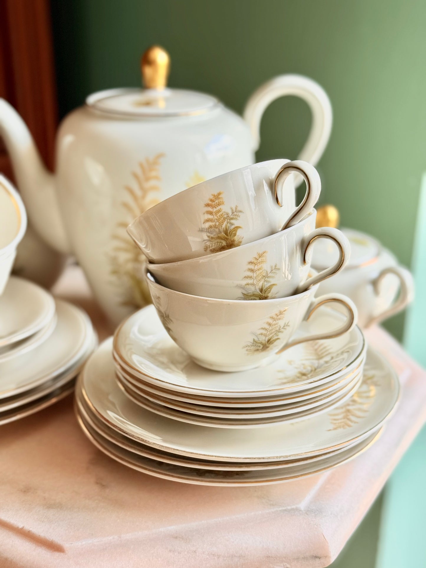 Set de ceai/cafea cu ferigi Schriding