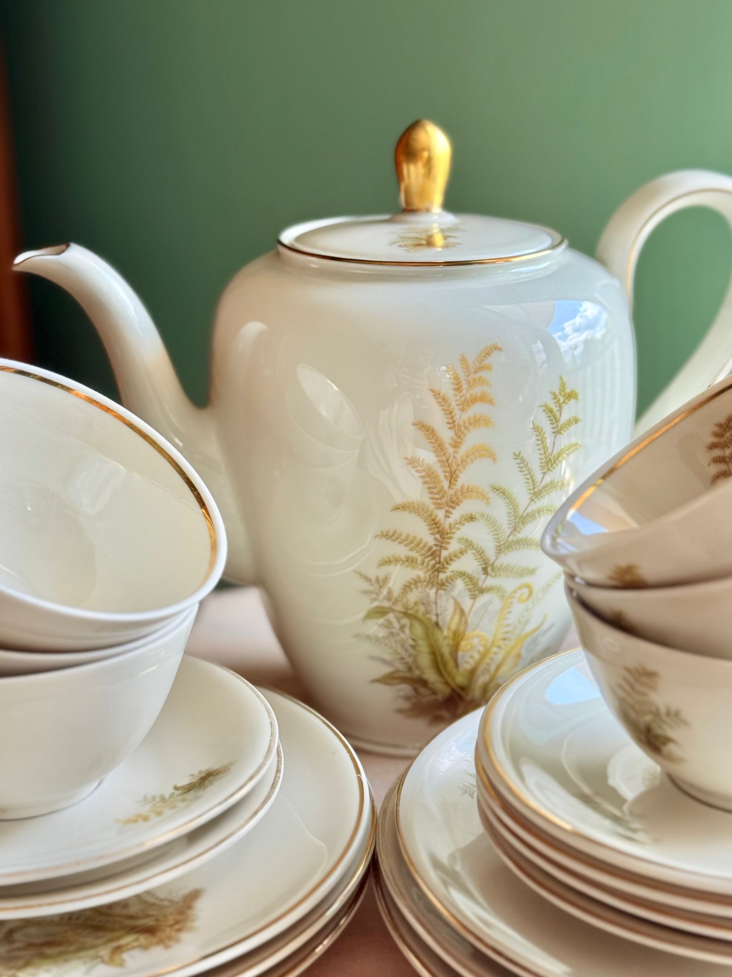 Set de ceai/cafea cu ferigi Schriding