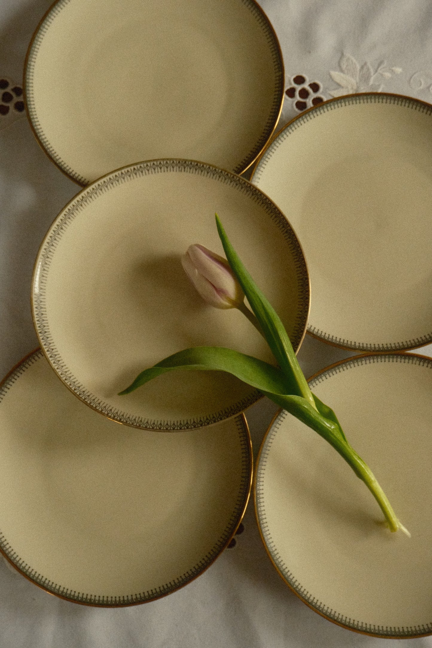 Set 5 farfurii art-deco Elfenbein